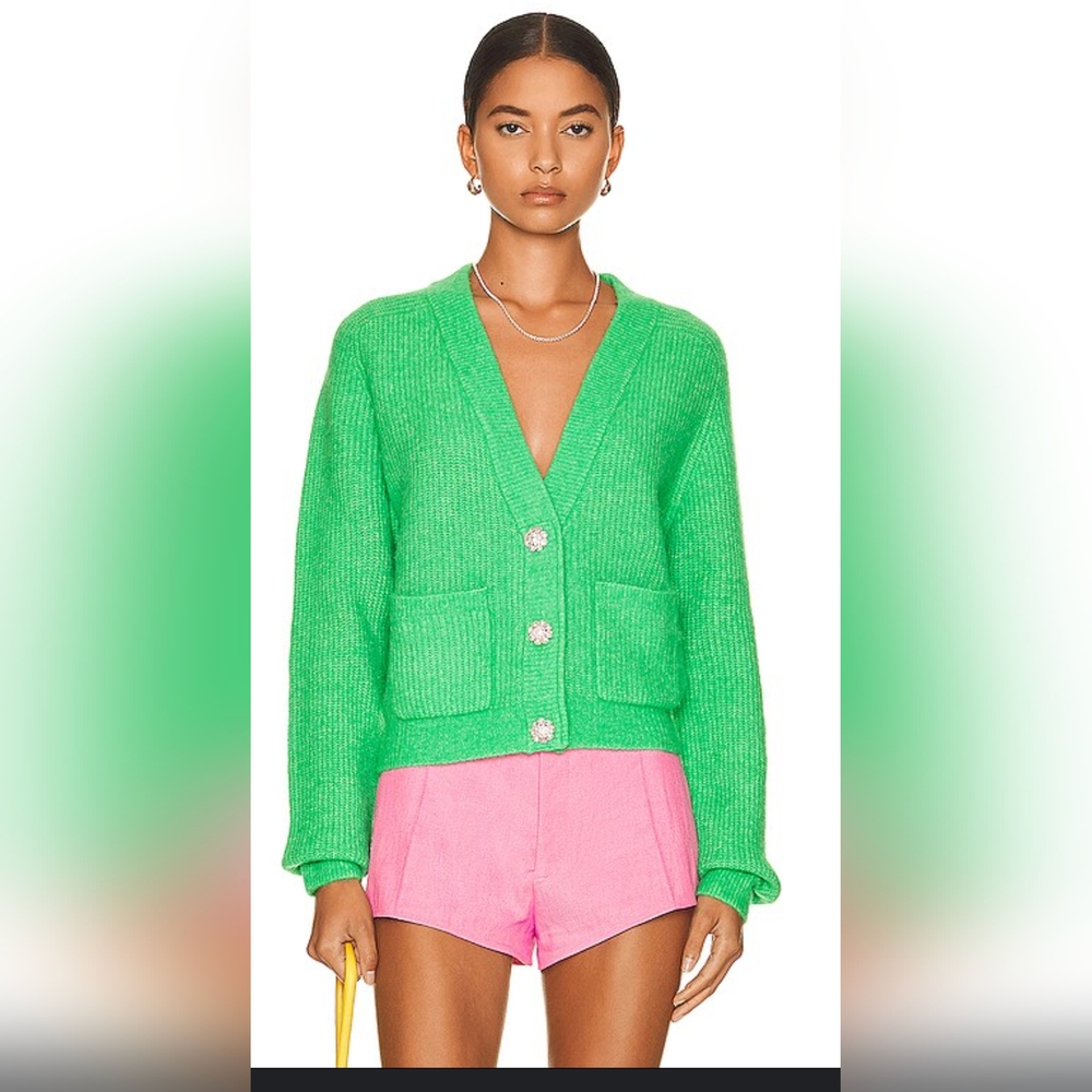 Ganni Button-Up Wool Blend Cardigan